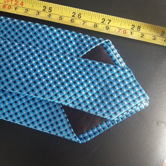 Canali 100% Silk Men's Tie, Navy, Light Blue & White - Picture 6 of 8